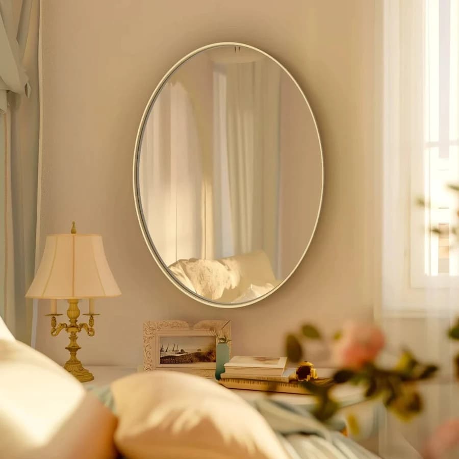 miroir rond doré